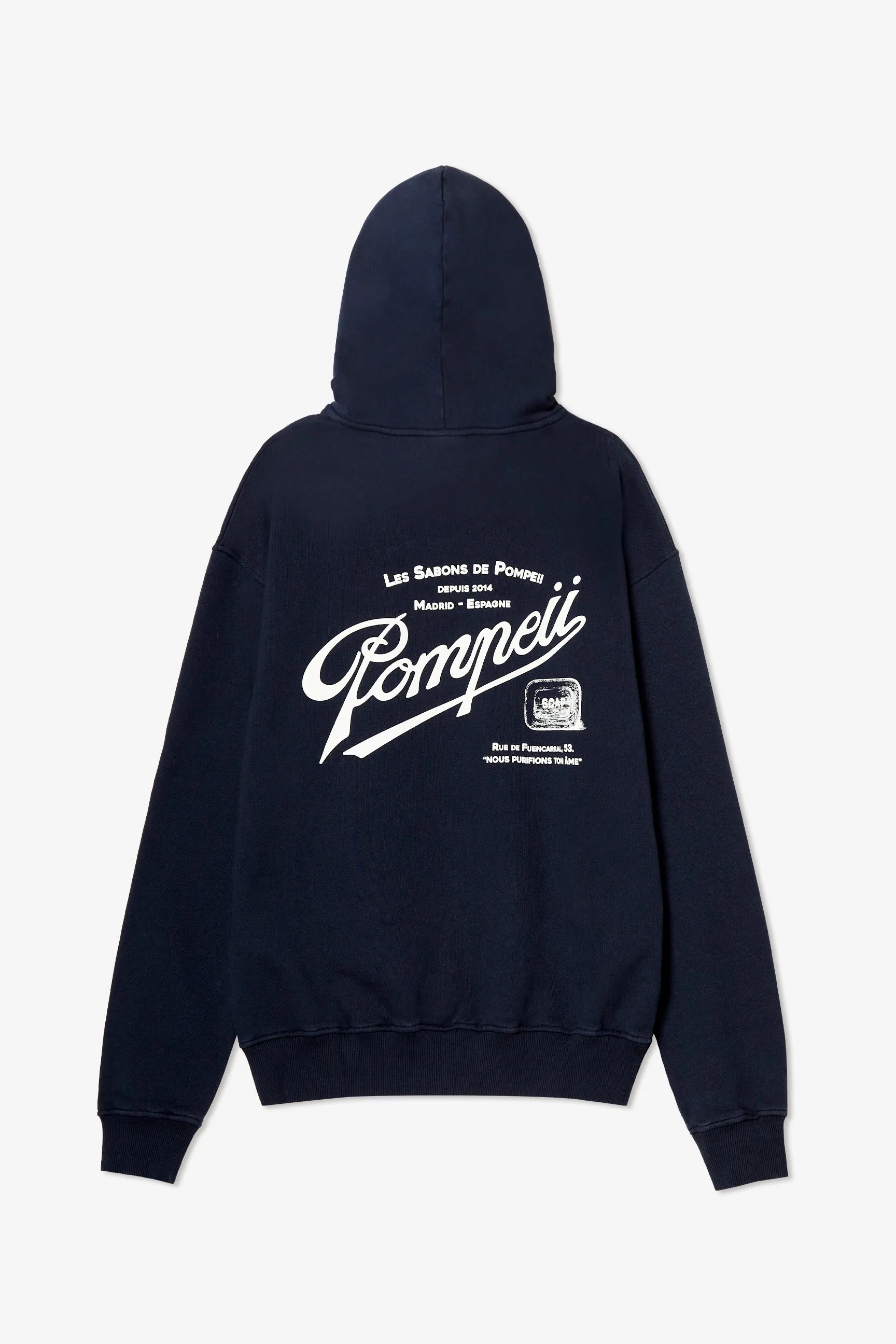 SABONS DE POMPEII NAVY REGULAR HOODIE sold by Pompeii