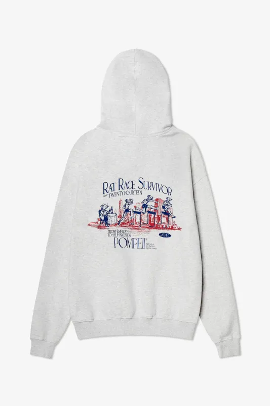 RAT RACE LIGHT GREY REGULAR HOODIE made by Pompeii