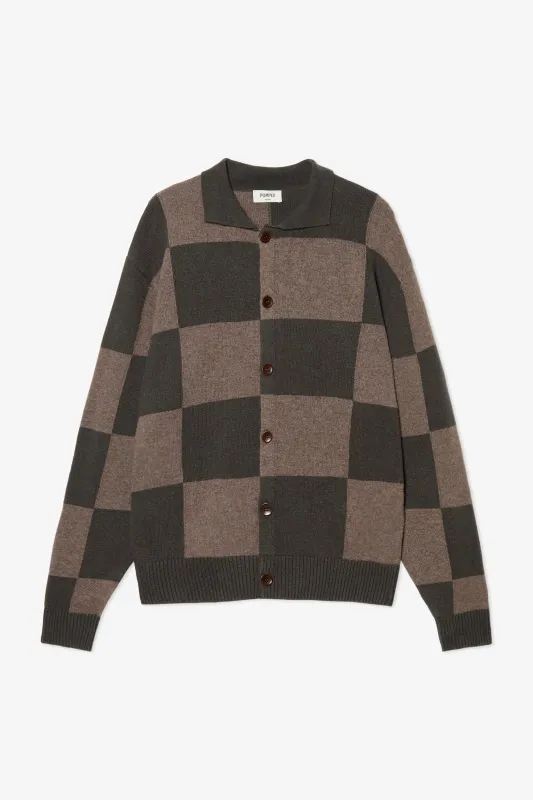 GREEN CHECKED CARDIGAN POLO SHIRT sold by Pompeii