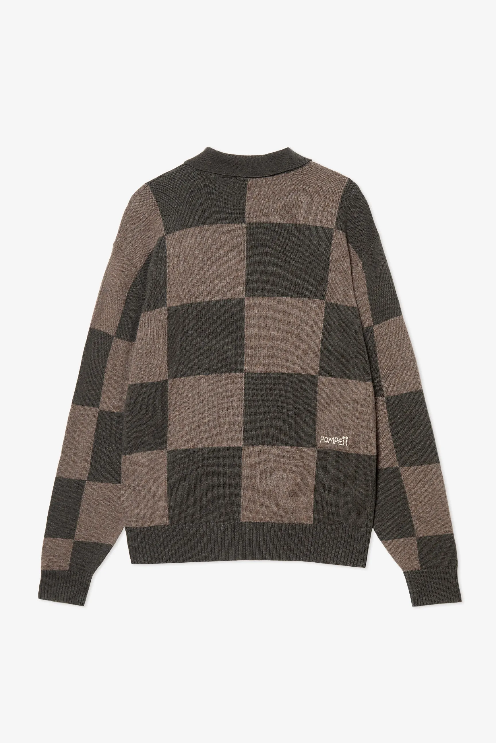 GREEN CHECKED CARDIGAN POLO SHIRT sold by Pompeii product image thumbnail 2