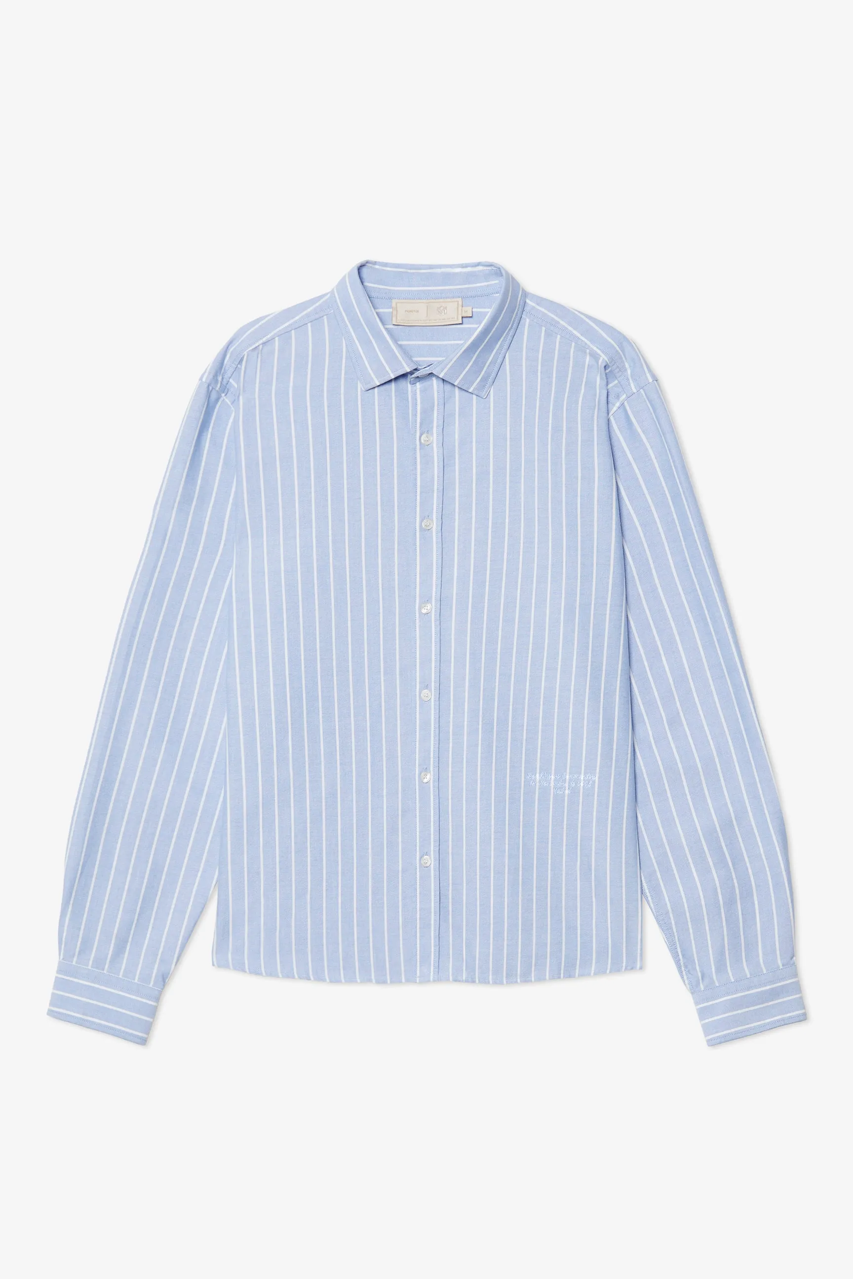 MATCH BLUE STRIPE REGULAR SHIRT sold by Pompeii