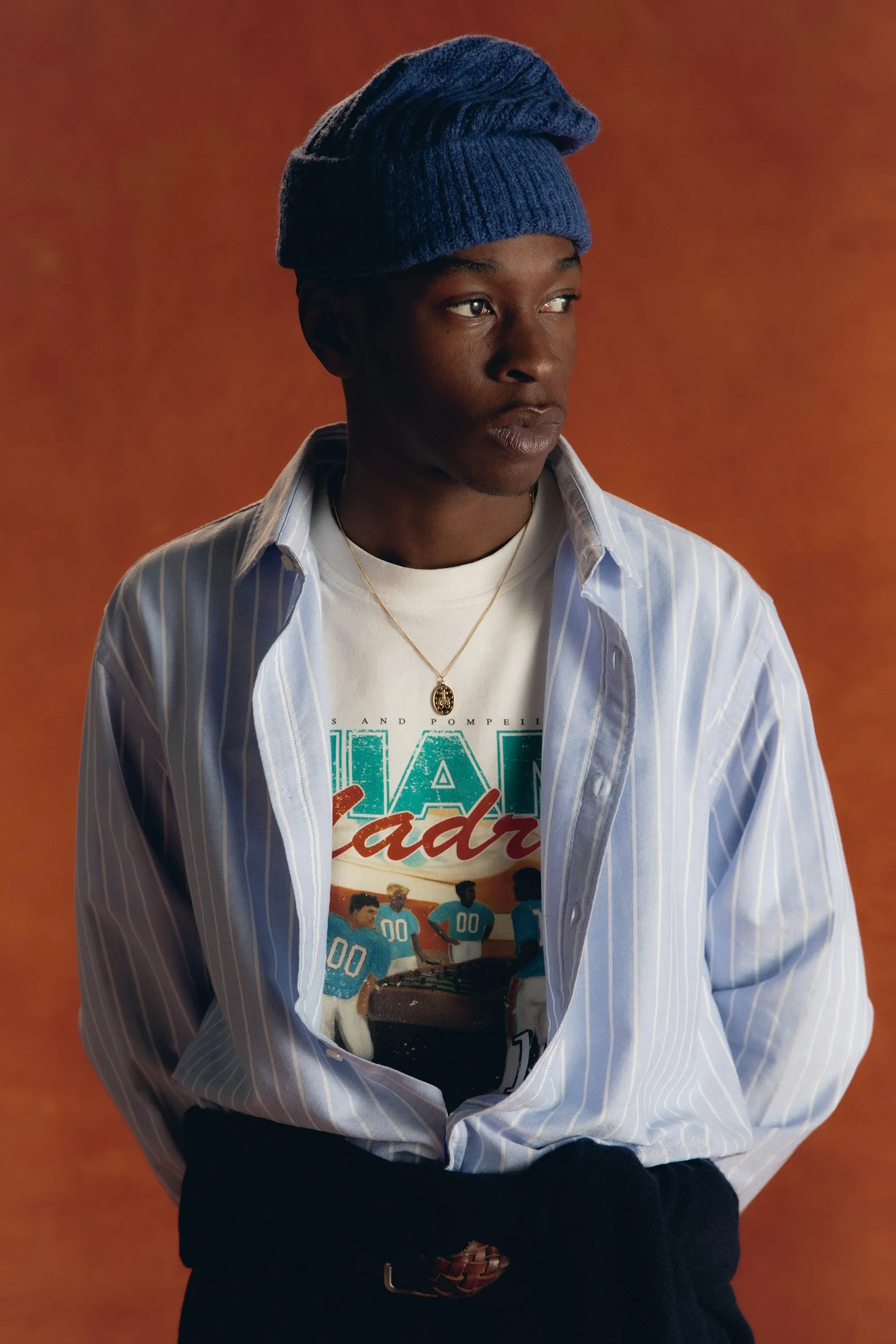 MATCH BLUE STRIPE REGULAR SHIRT sold by Pompeii product image thumbnail 2