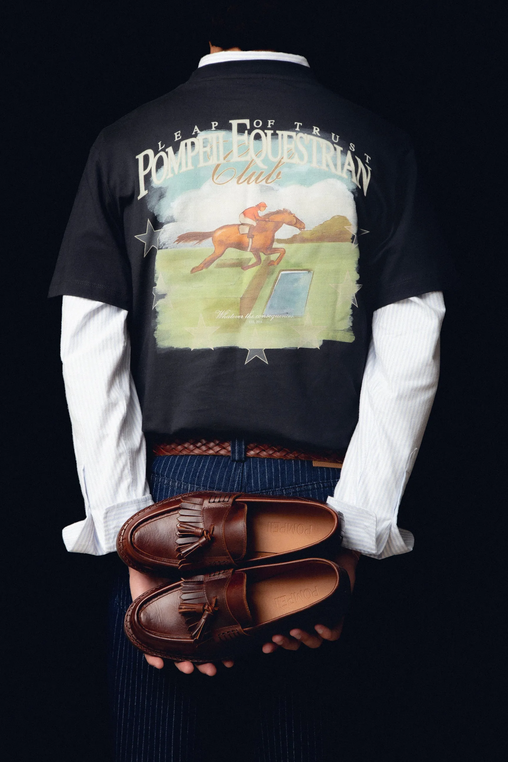 POMPEII EQUESTRIAN CHARCOAL T-SHIRT sold by Pompeii product image thumbnail 3