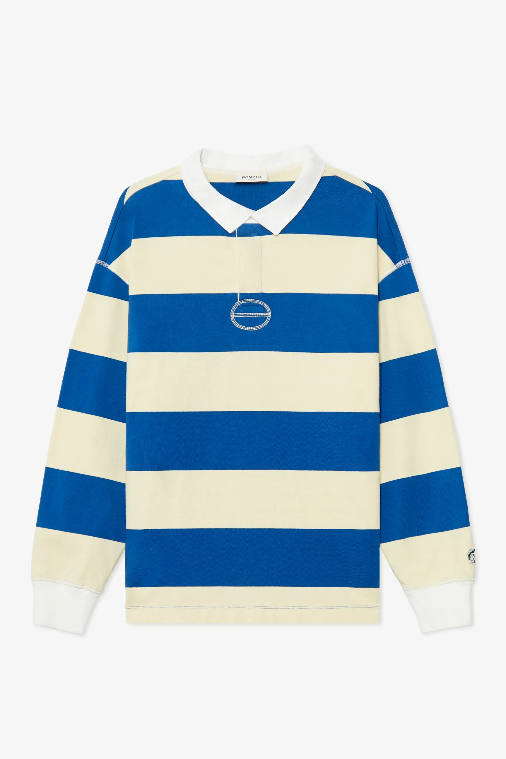 LEMON / AZURE STRIPED POLO SWEAT sold by Pompeii product image thumbnail 2