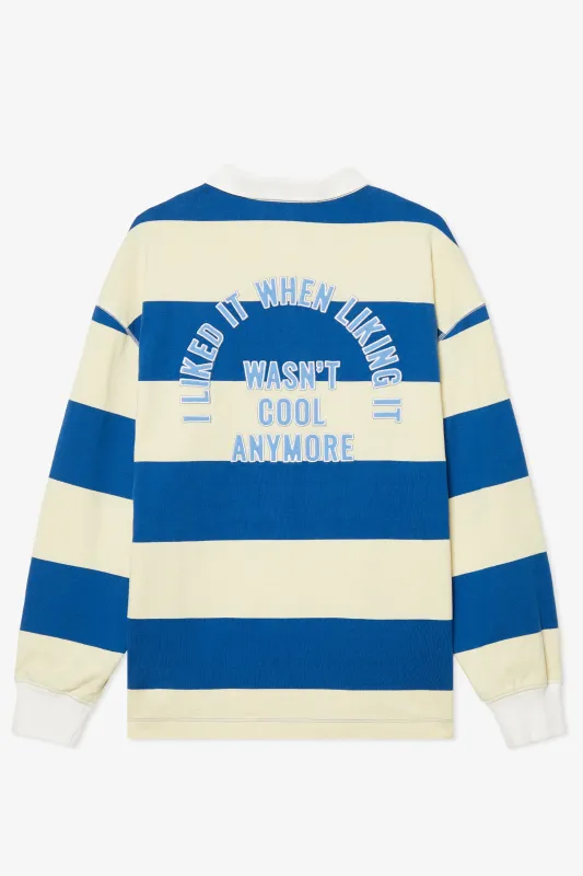LEMON / AZURE STRIPED POLO SWEAT sold by Pompeii