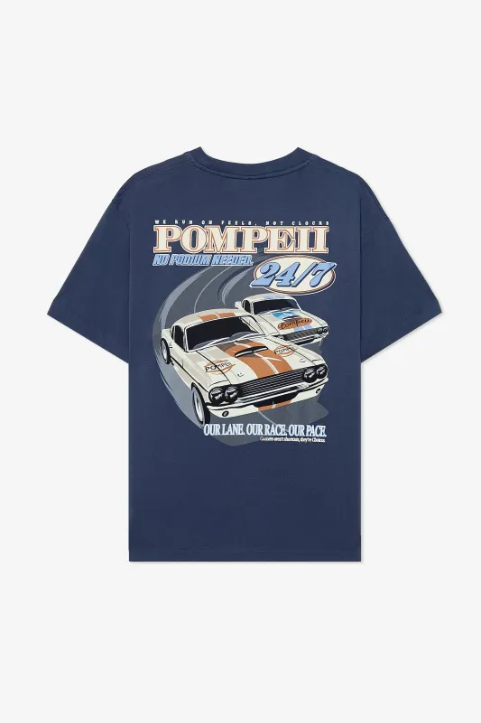 WHAT'S THE RUSH NAVY TEE sold by Pompeii
