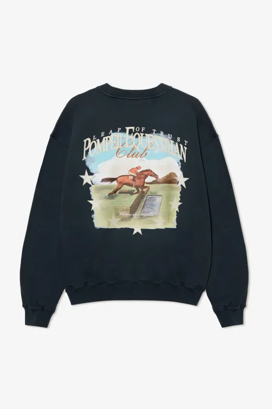 POMPEII EQUESTRIAN CHARCOAL CREWNECK sold by Pompeii