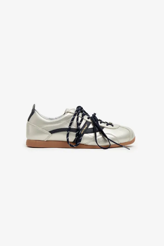 GEMINI LEATHER SILVER NAVY WO made by Pompeii