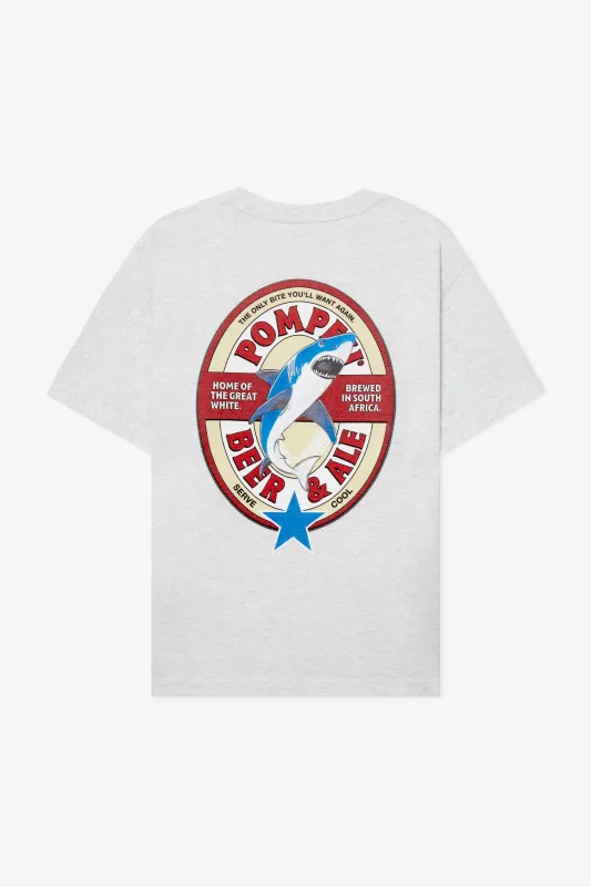 LIGHT GREY MELANGE POMPEII BEER TEE made by Pompeii