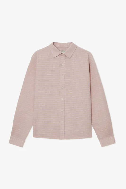 PINK MICRO CHECK RELAXED SHIRT made by Pompeii