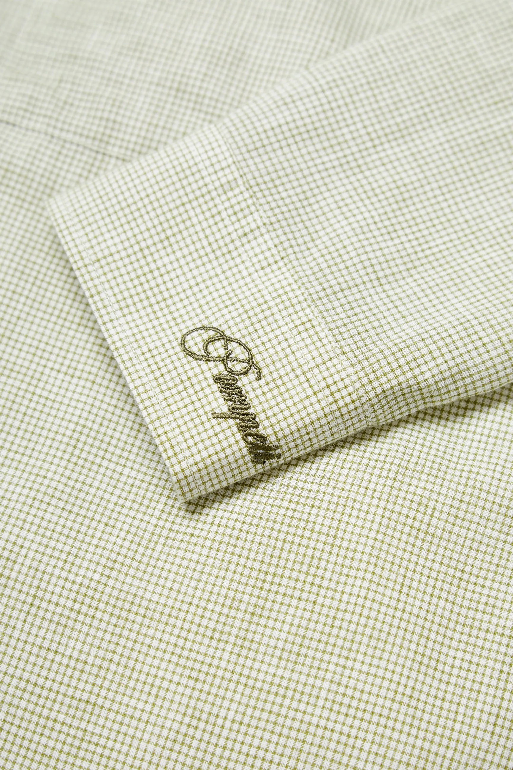 KHAKI MICRO CHECK LINEN BOXY SHIRT sold by Pompeii product image thumbnail 4