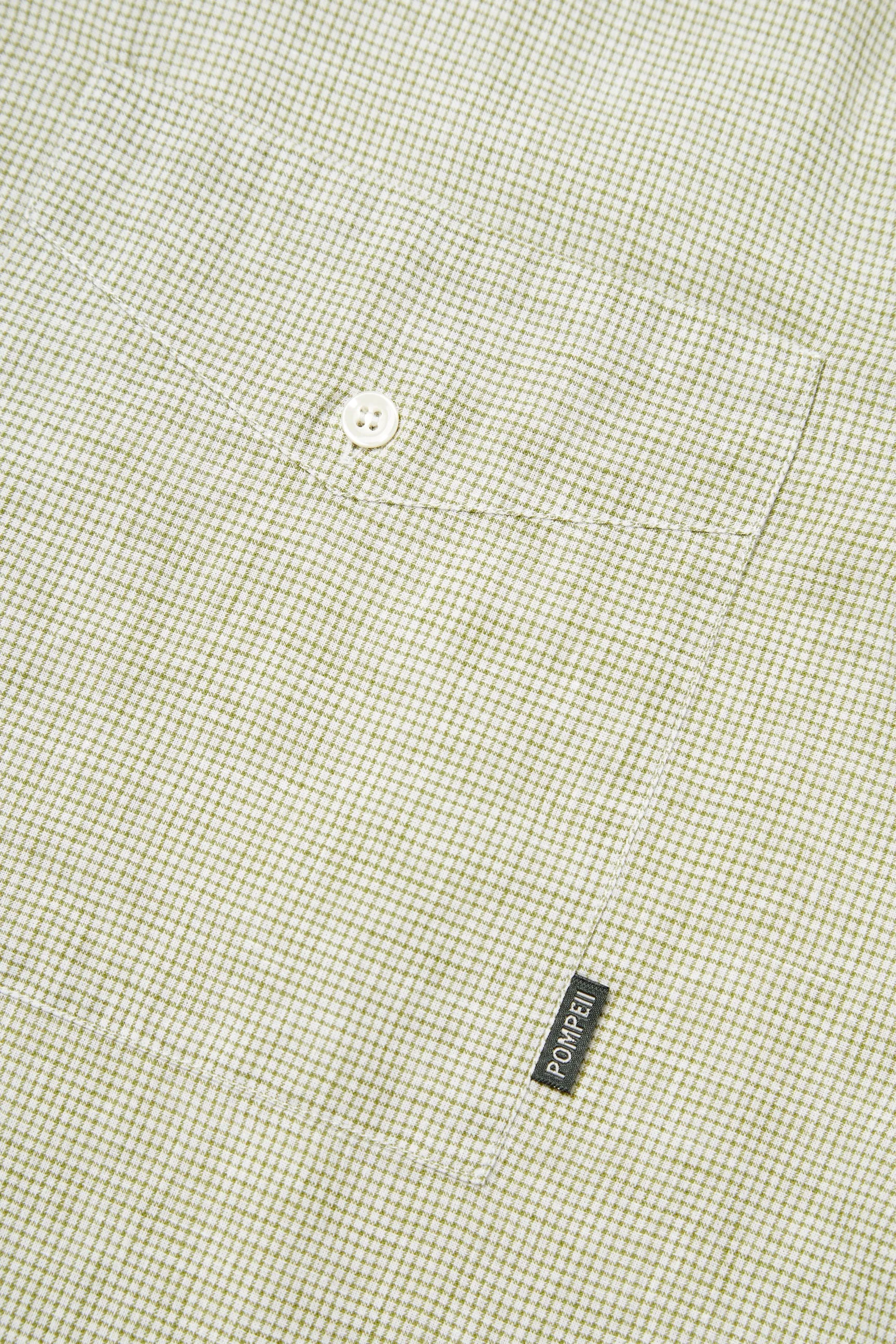 KHAKI MICRO CHECK LINEN BOXY SHIRT sold by Pompeii product image thumbnail 3