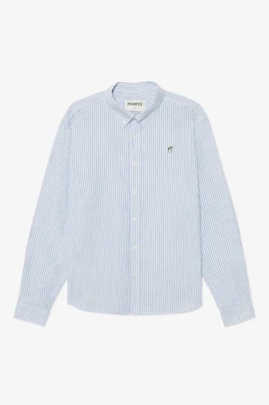 EMILIO SKY BLUE SLUB COTTON SHIRT made by Pompeii