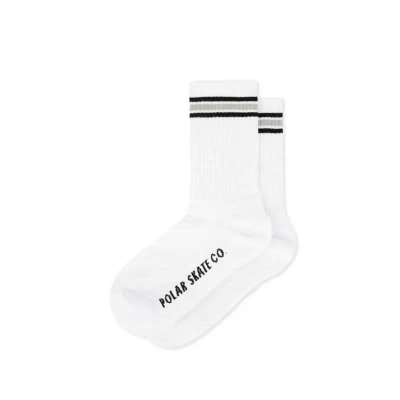 Rib Socks | Stripe - White / Black sold by Polar Skate