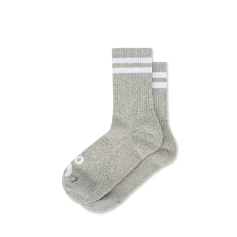 Rib Socks | Happy Sad - Heather Grey sold by Polar Skate