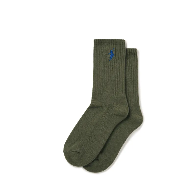 Rib Socks | No Comply - Dusty Olive / Blue sold by Polar Skate