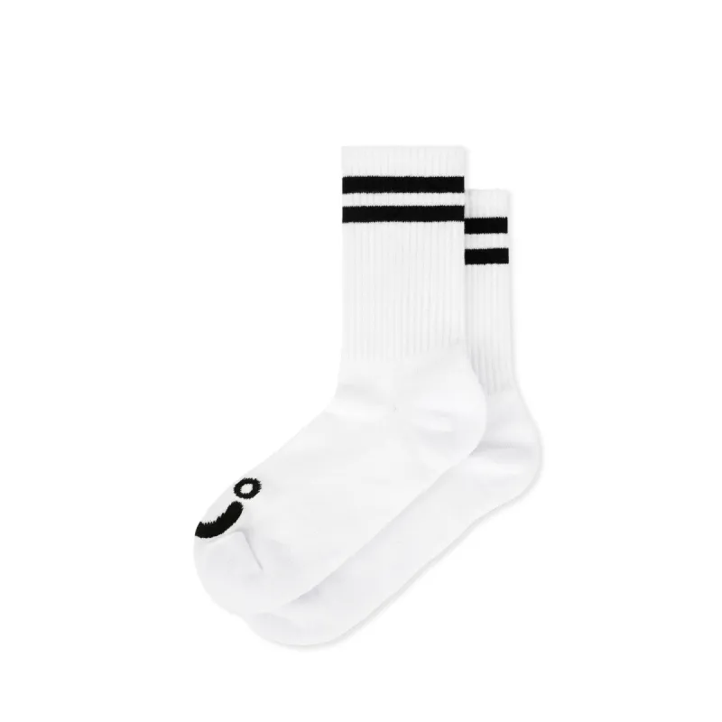 Rib Socks | Happy Sad - White sold by Polar Skate
