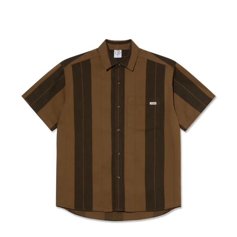 Mitchell Shirt - Brown Block Stripe sold by Polar Skate