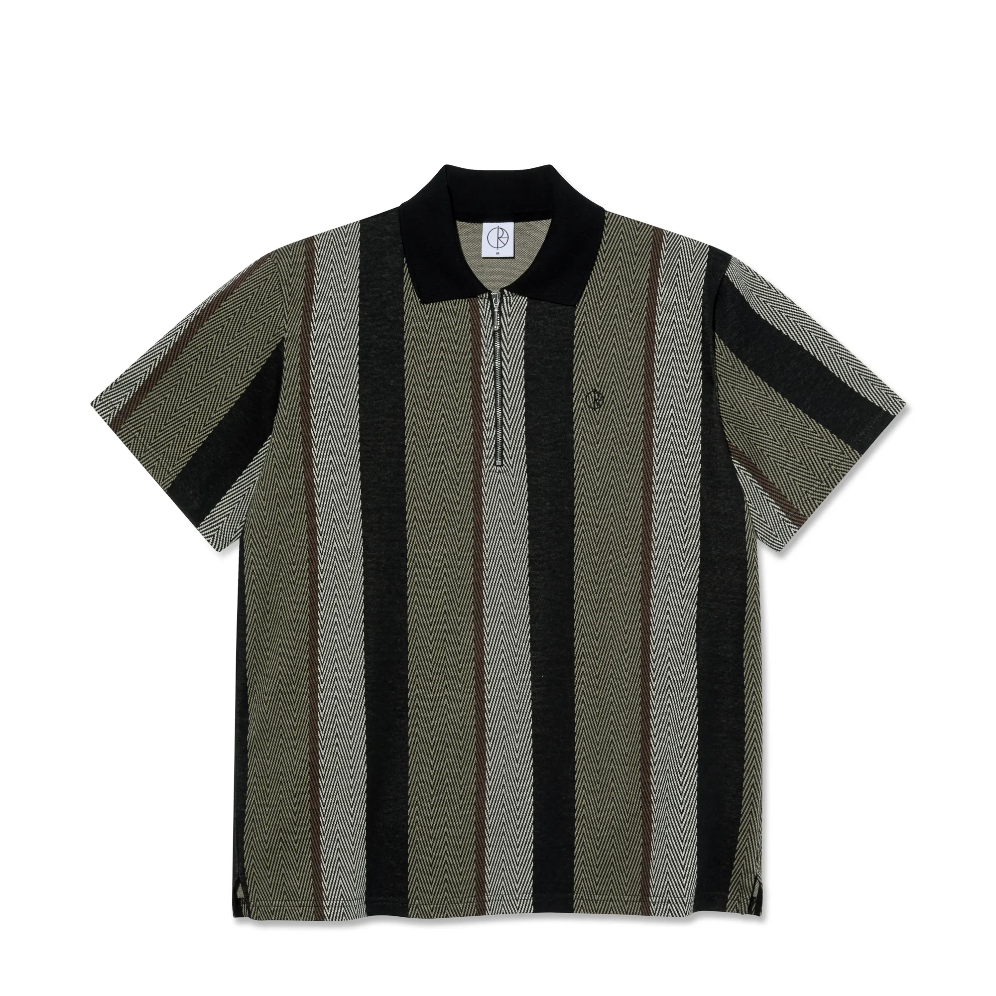 Jacques Polo Shirt | Herringbone - Khaki Green sold by Polar Skate