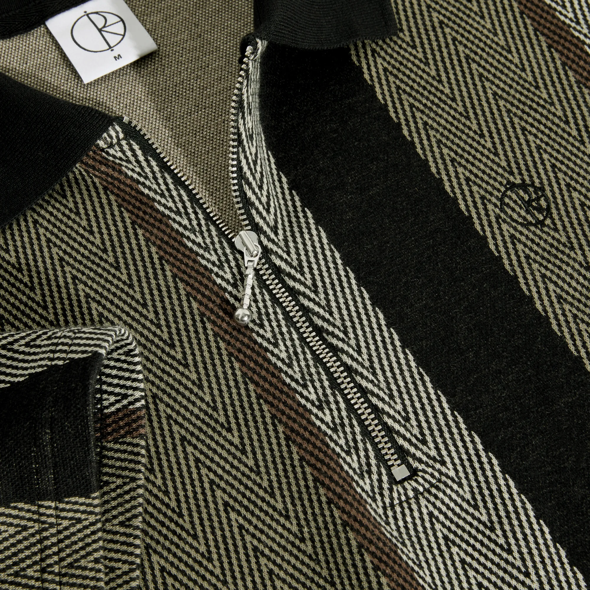 Jacques Polo Shirt | Herringbone - Khaki Green sold by Polar Skate product image thumbnail 4