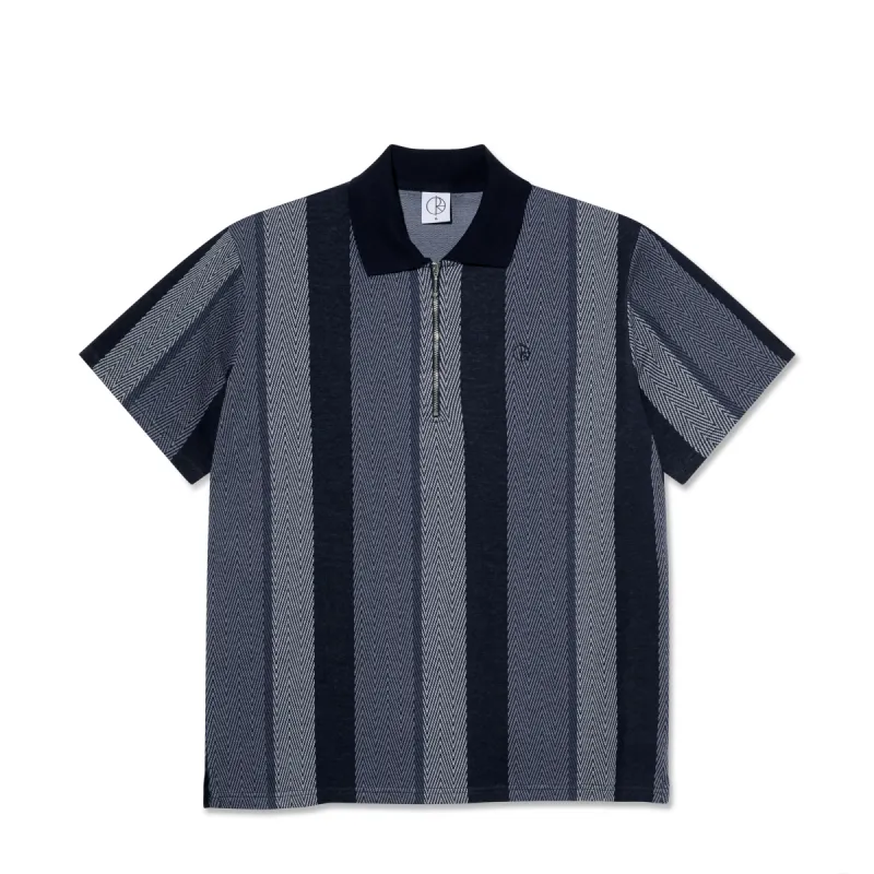 Jacques Polo Shirt | Herringbone - Blue made by Polar Skate