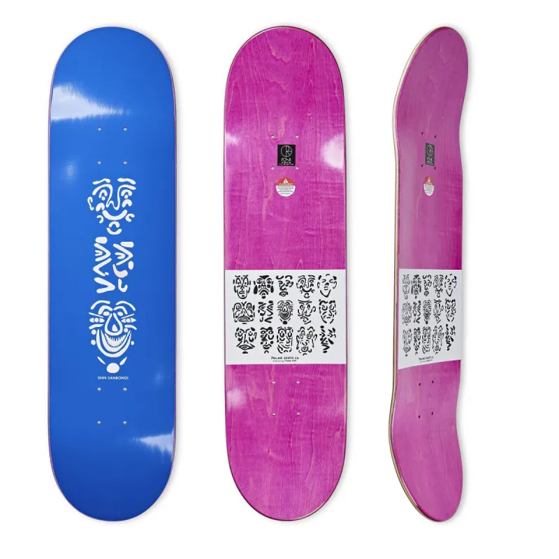 Deck | Shin Sanbongi - Faces - Blue sold by Polar Skate