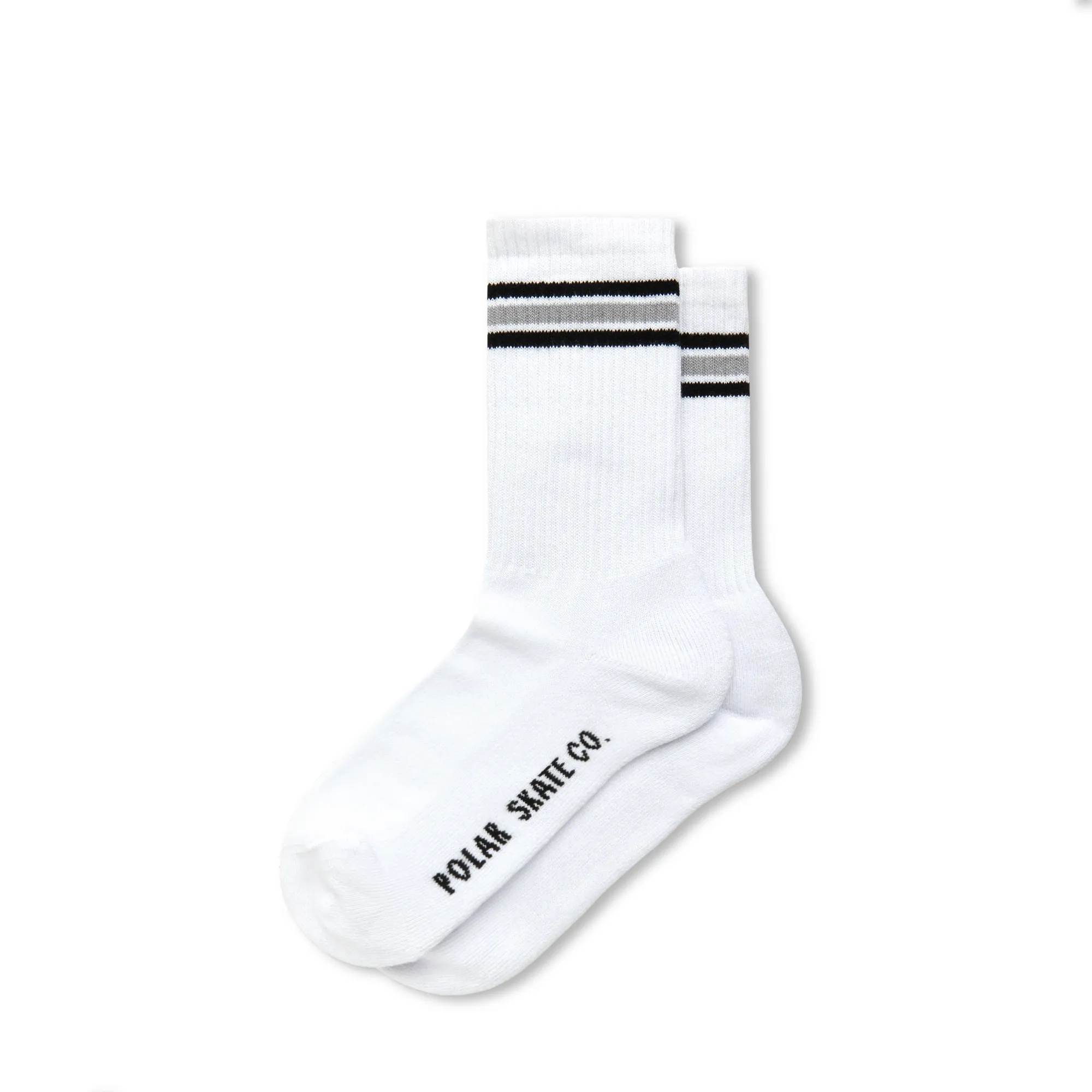 Rib Socks | Stripe - White / Grey sold by Polar Skate