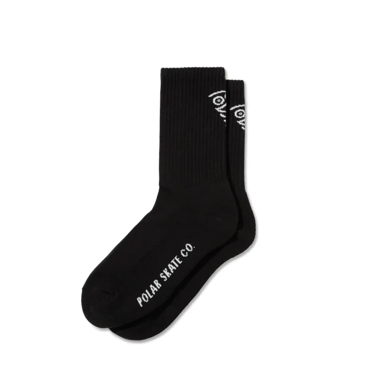 Rib Socks | Polar Face - Black sold by Polar Skate