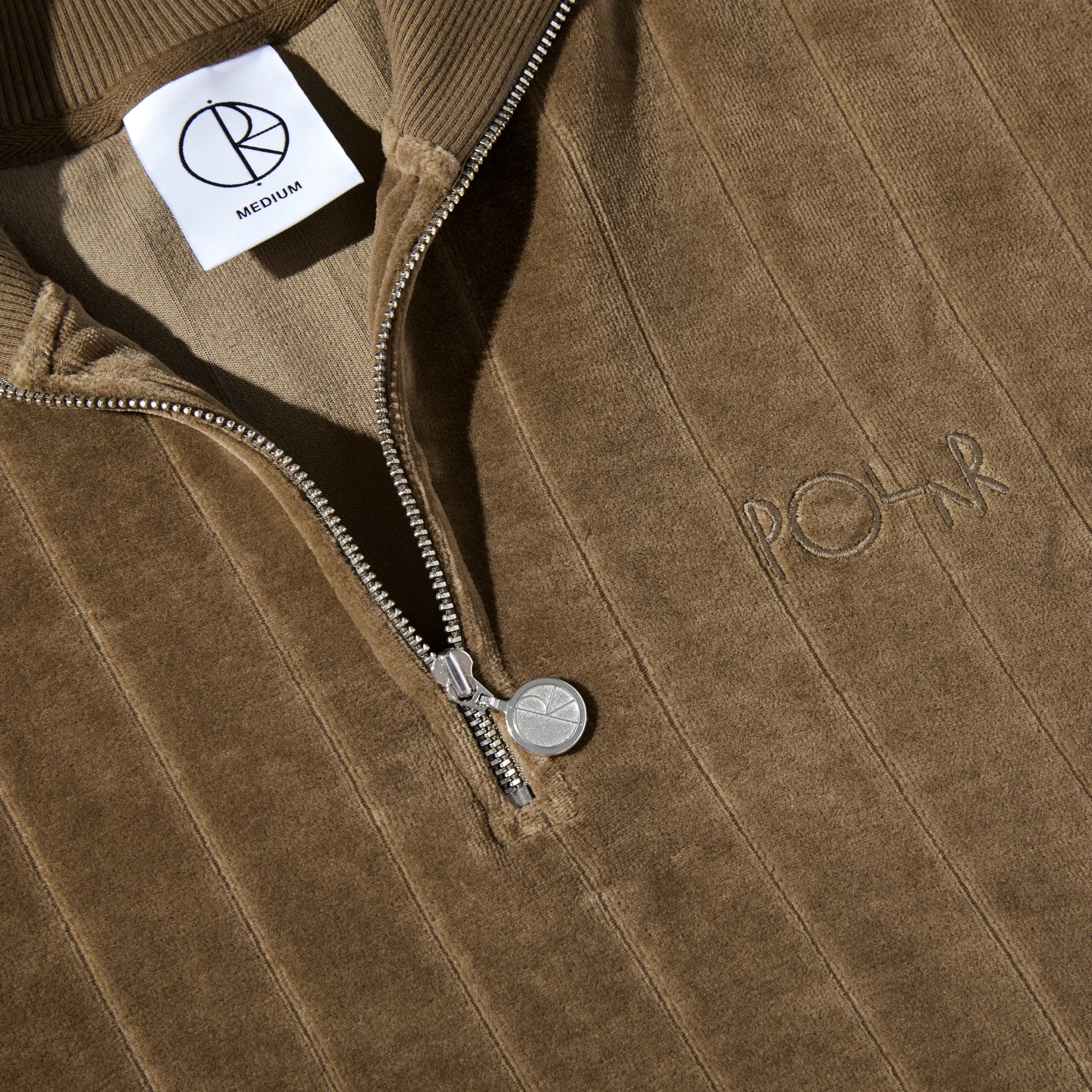 Zip Neck Sweatshirt | Stripe Velour - Beech sold by Polar Skate product image thumbnail 4