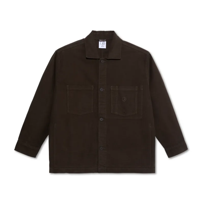 Theodore Overshirt | Brushed Twill - Brown sold by Polar Skate