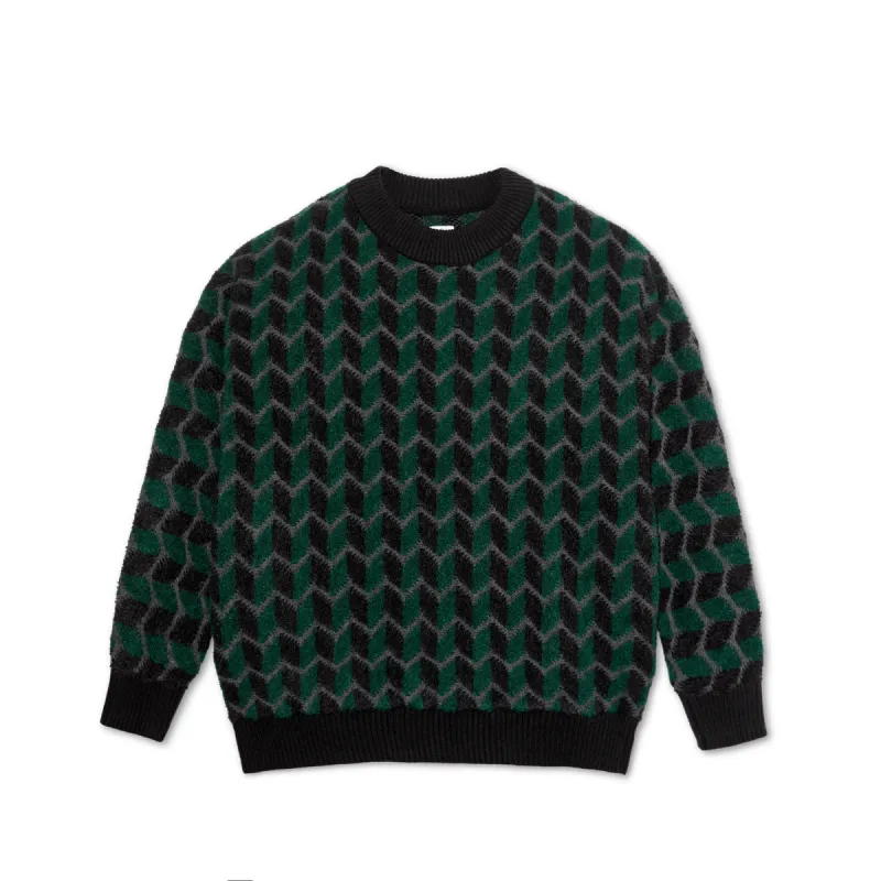 Zig Zag Knit Sweater - Black / Dark Teal sold by Polar Skate