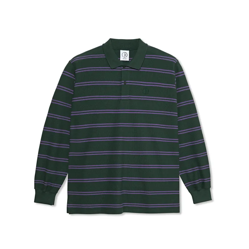 Polo LS Shirt | Stripe - Dark Teal made by Polar Skate