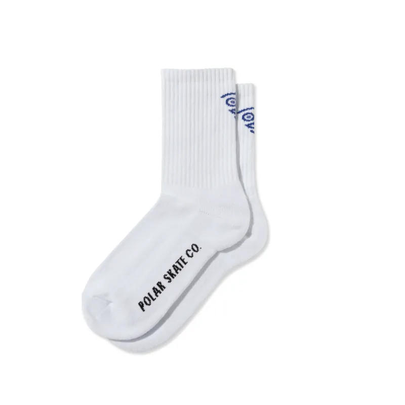 Rib Socks | Polar Face - White sold by Polar Skate