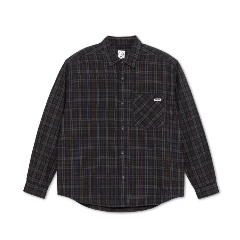 Mitchell LS Shirt | Flannel - Navy / Brown sold by Polar Skate