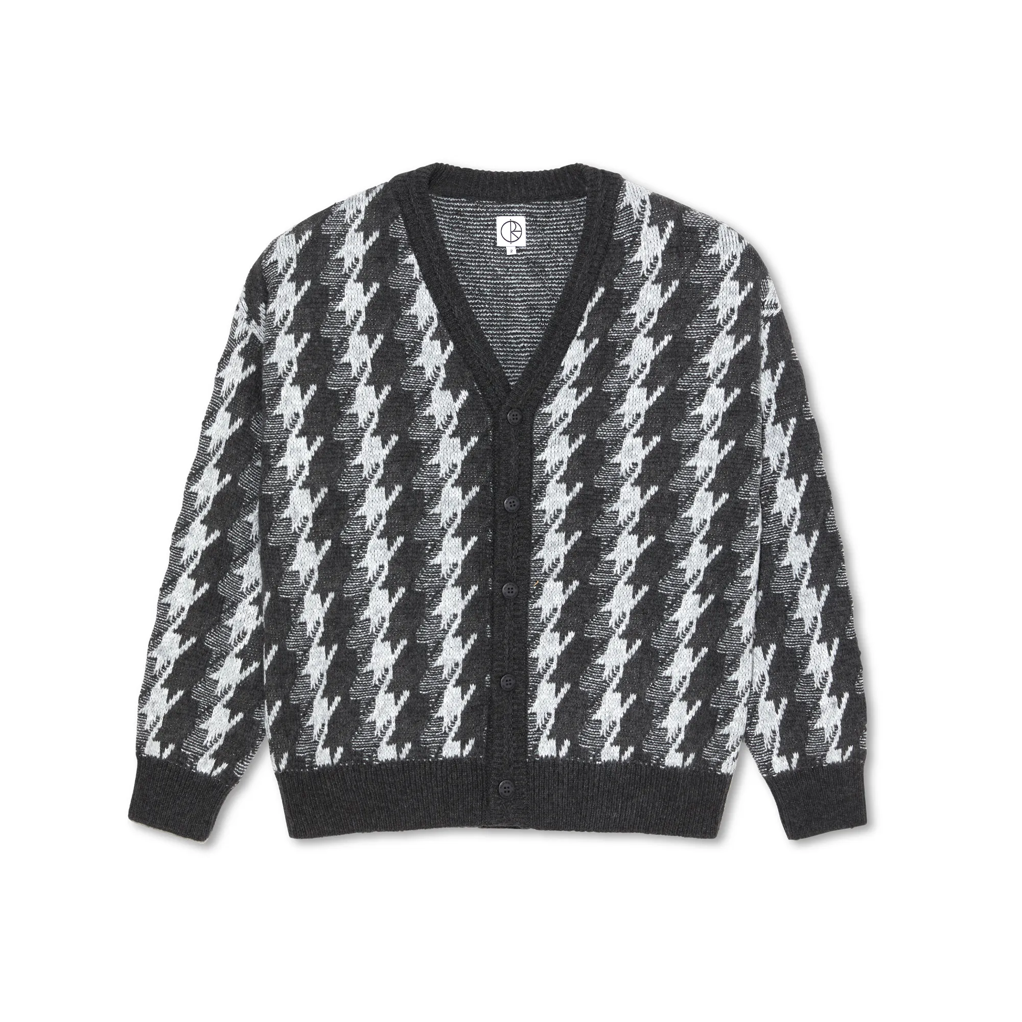 Louis Cardigan | Houndstooth - Grey sold by Polar Skate