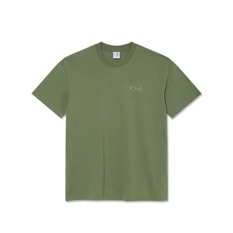 Contrast Tee | Stroke Logo - Moss Green sold by Polar Skate