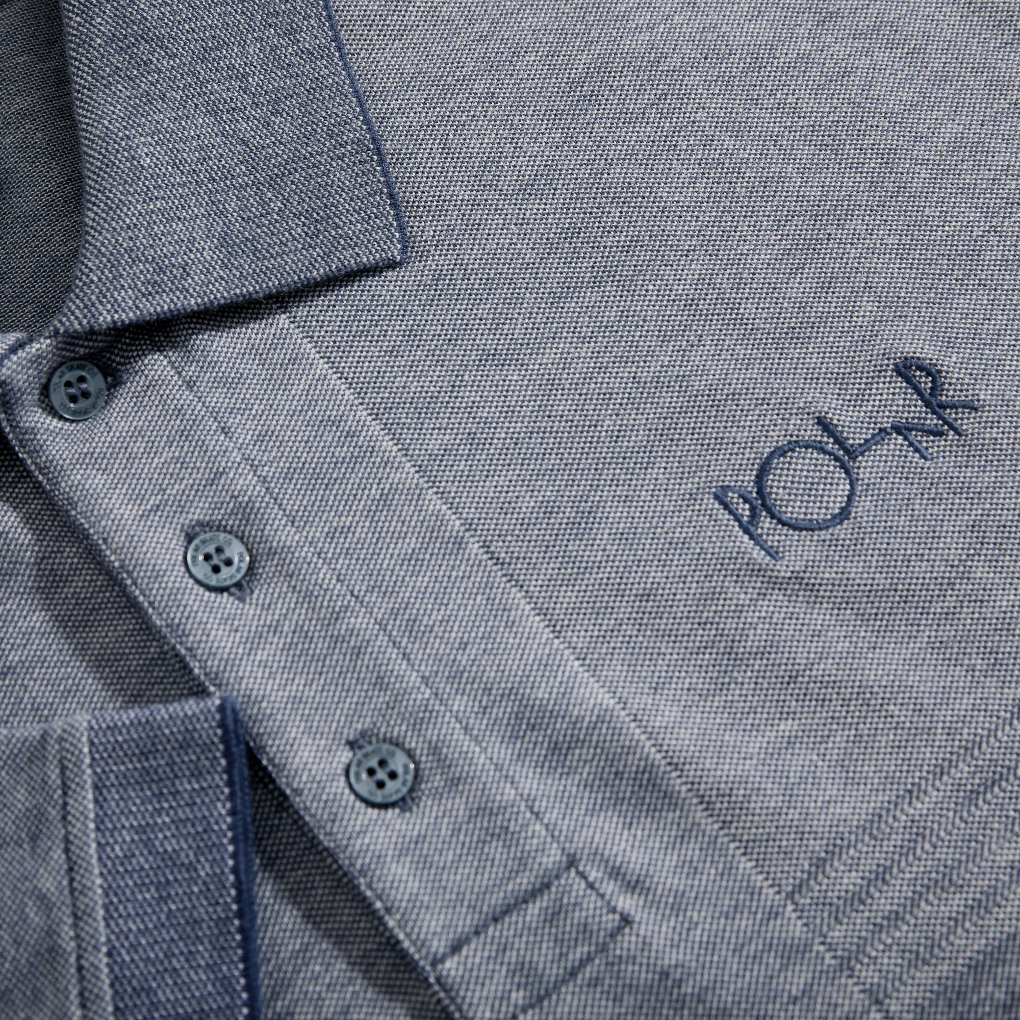 Surf Polo Shirt | Pique - Heather Blue sold by Polar Skate product image thumbnail 3