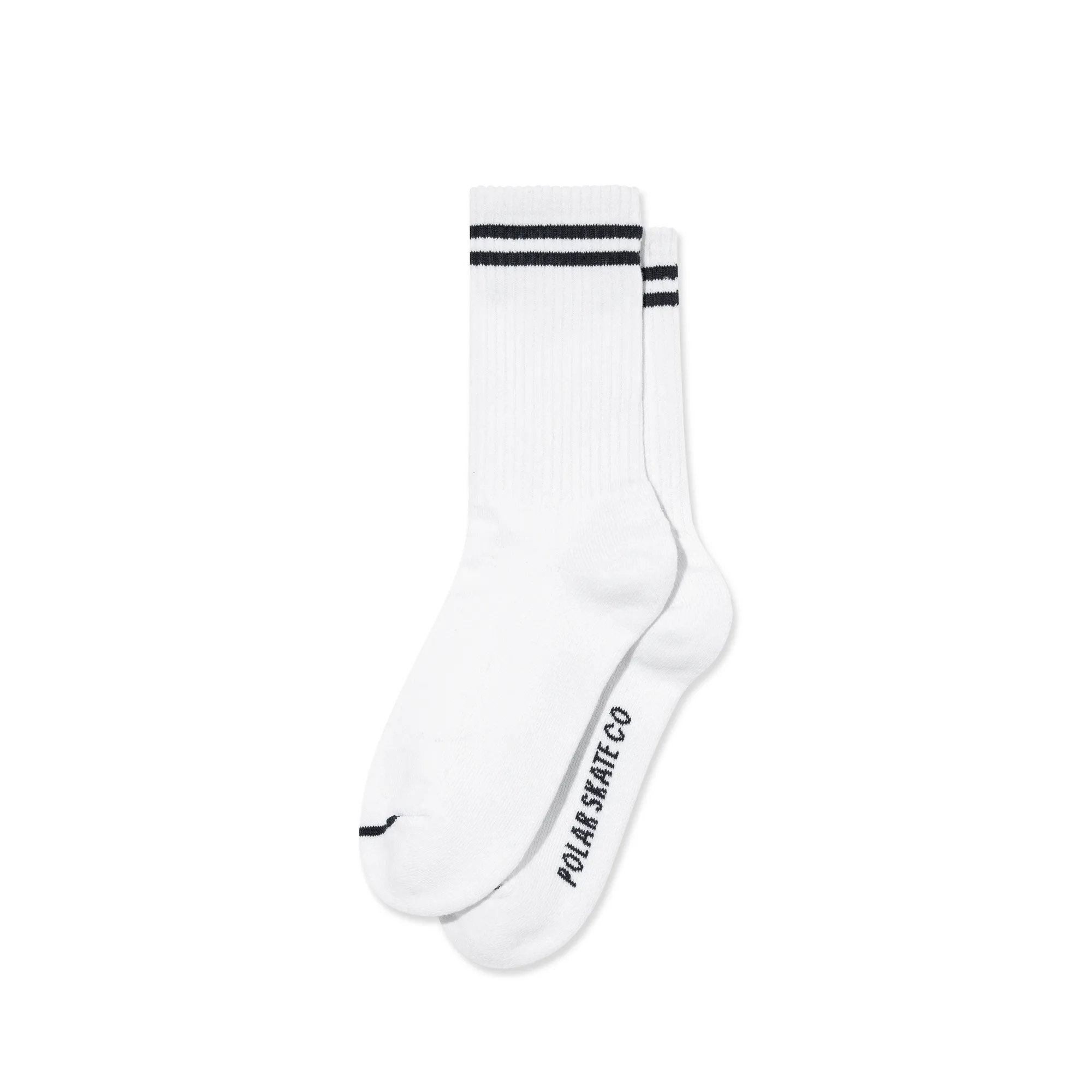 Rib Socks | 2 Stripes - White / Black sold by Polar Skate