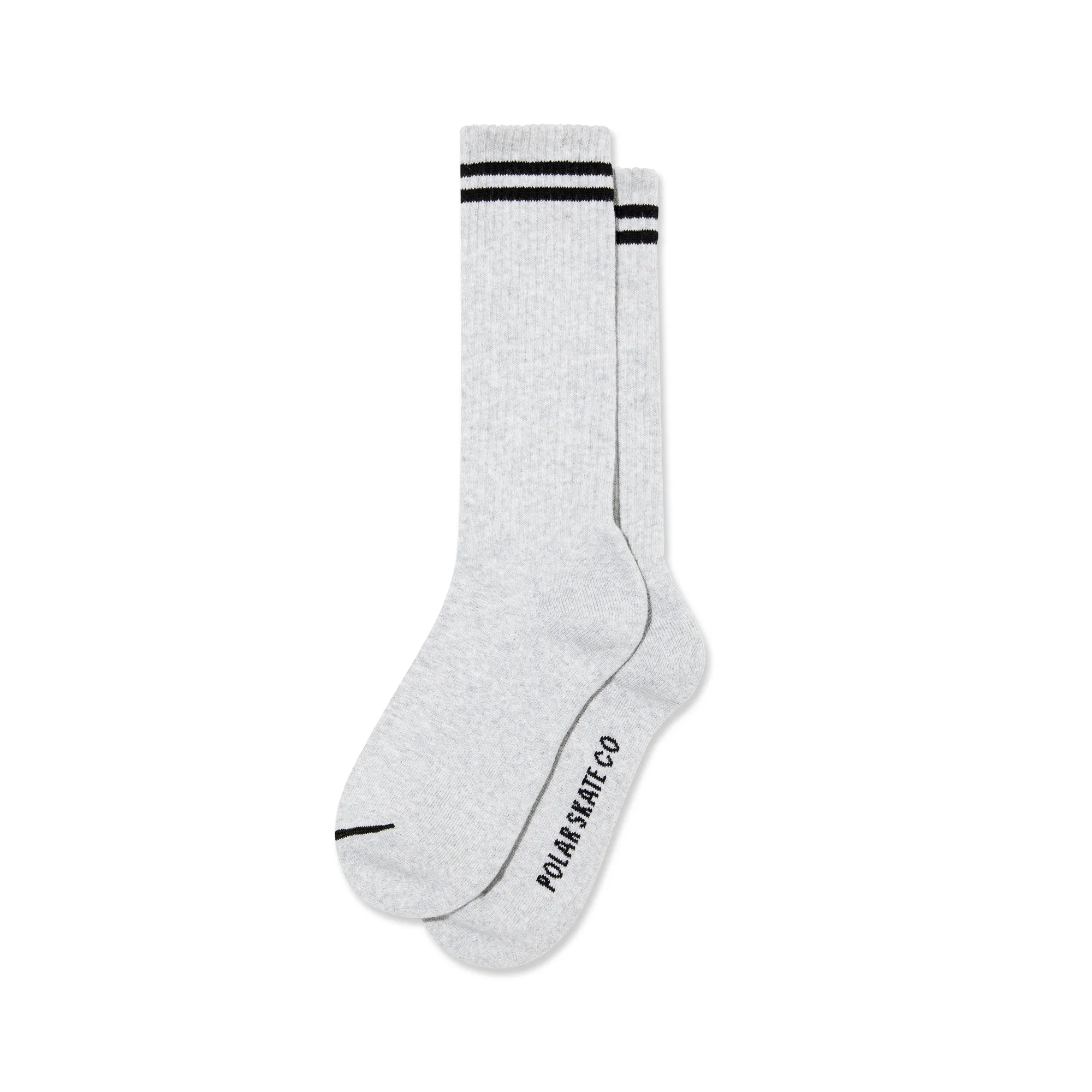 Rib Socks | Long | 2 Stripes - Heather Grey / Black sold by Polar Skate