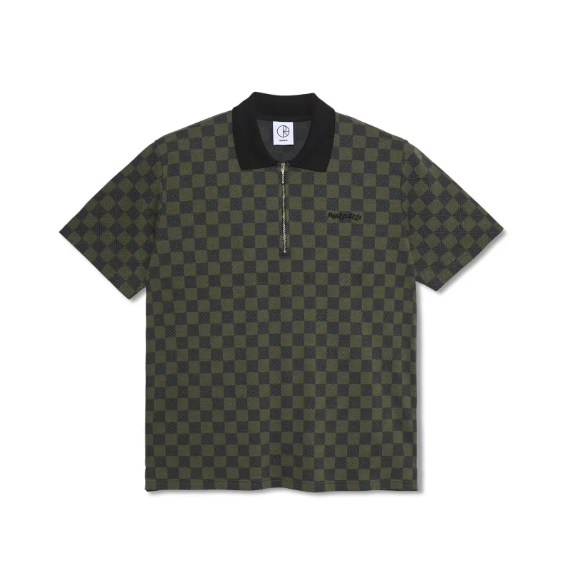 Jacques Polo Shirt | Checkered  - Black / Green sold by Polar Skate