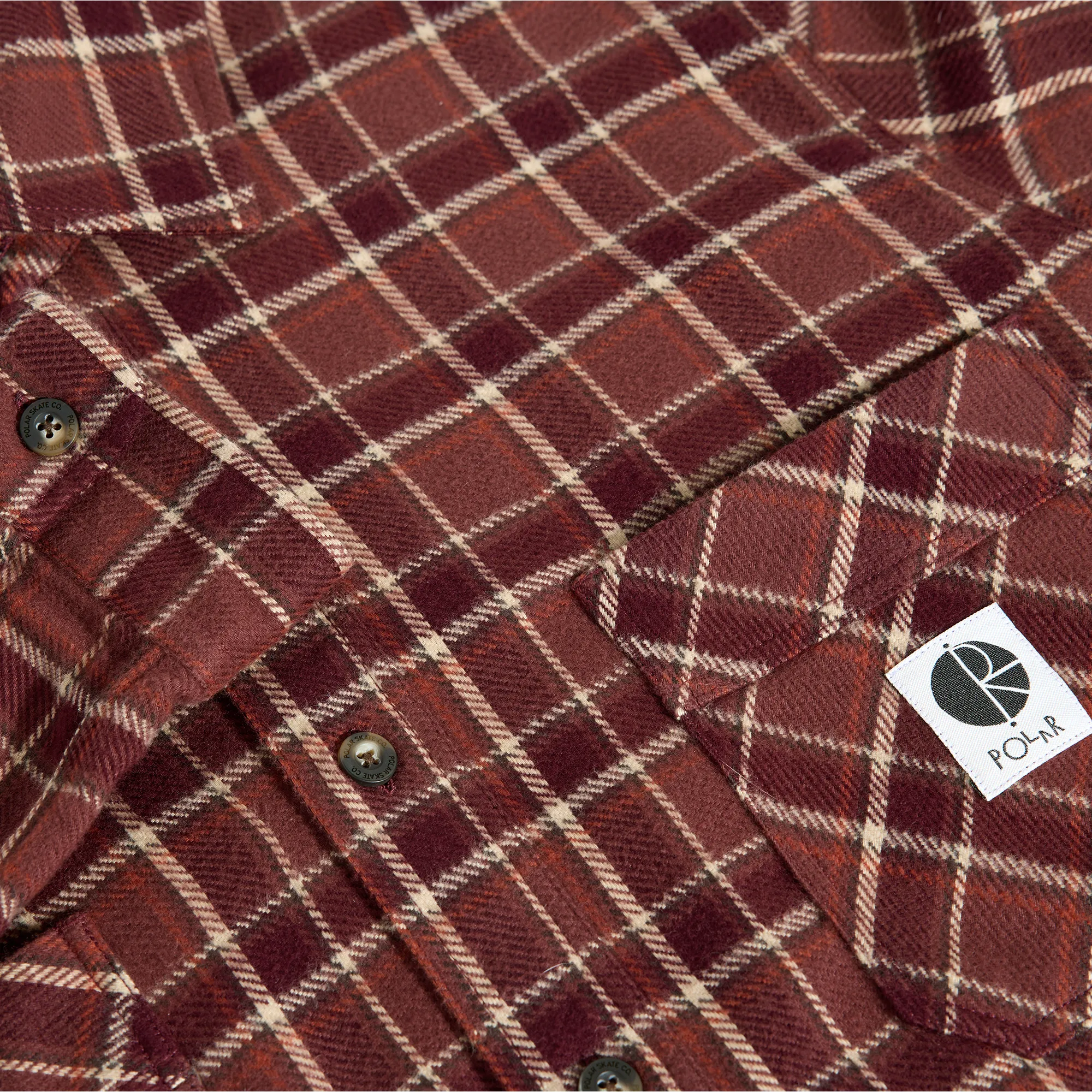 Mike LS Shirt | Flannel - Oxblood Check sold by Polar Skate product image thumbnail 3