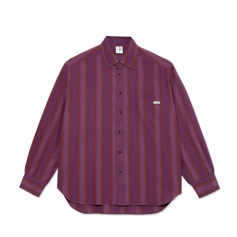 Ben LS Shirt - Purple Stripe sold by Polar Skate