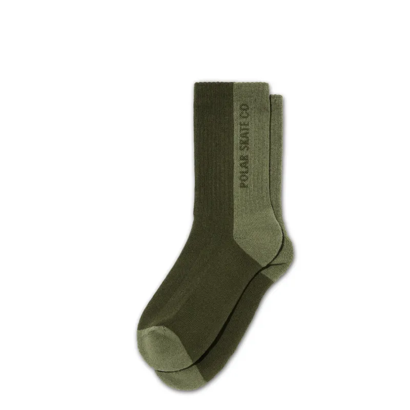 Rib Socks | 50/50 - Uniform Green sold by Polar Skate