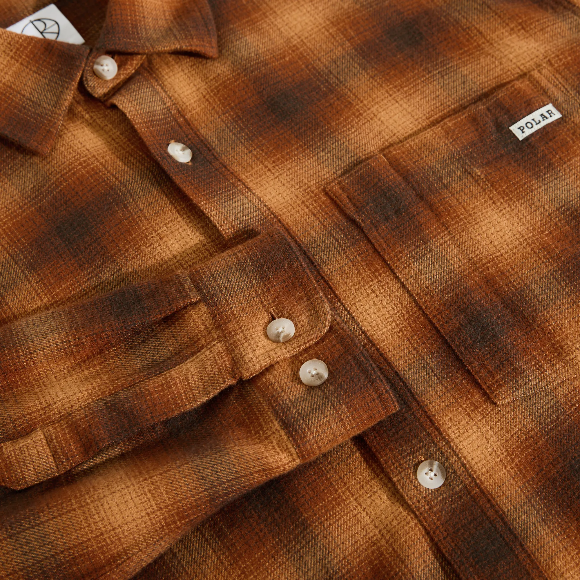 Mitchell LS Shirt | Shadow Check - Caramel sold by Polar Skate product image thumbnail 3