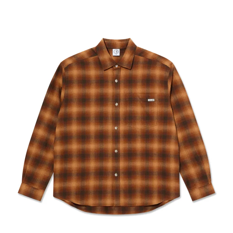 Mitchell LS Shirt | Shadow Check - Caramel sold by Polar Skate