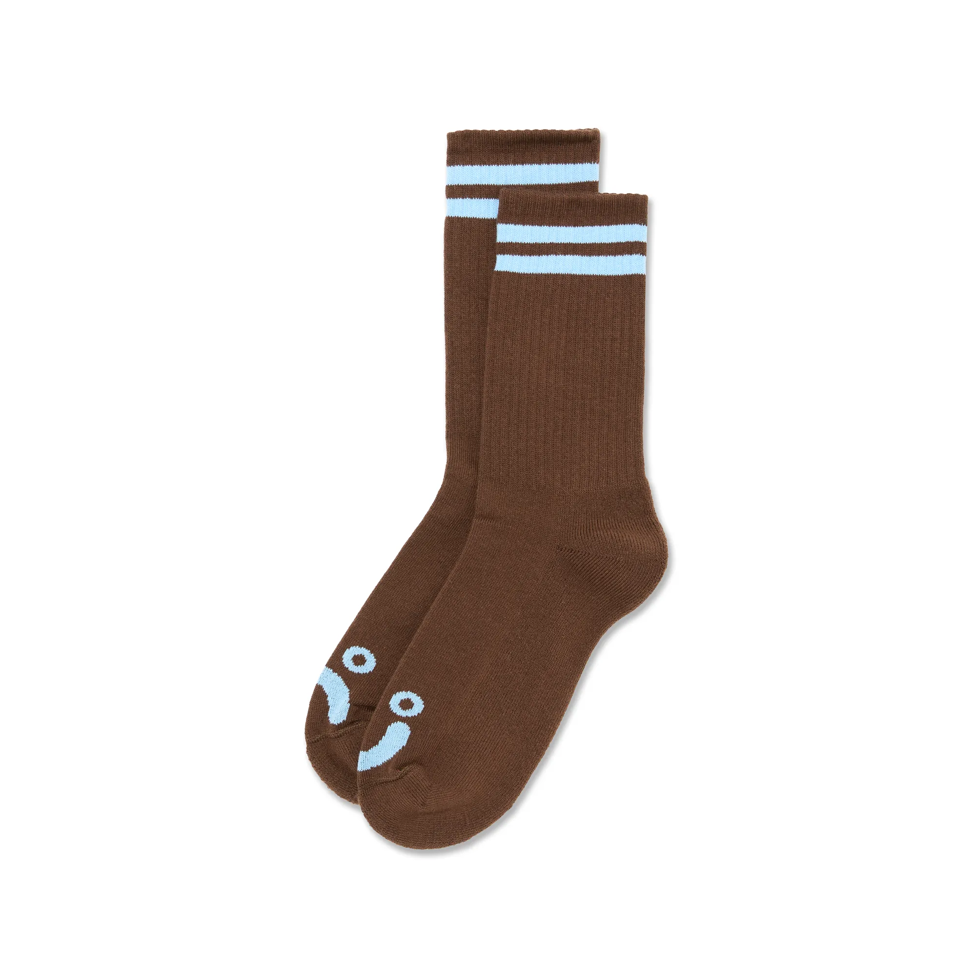 Rib Socks | Happy Sad - Brown / Blue sold by Polar Skate