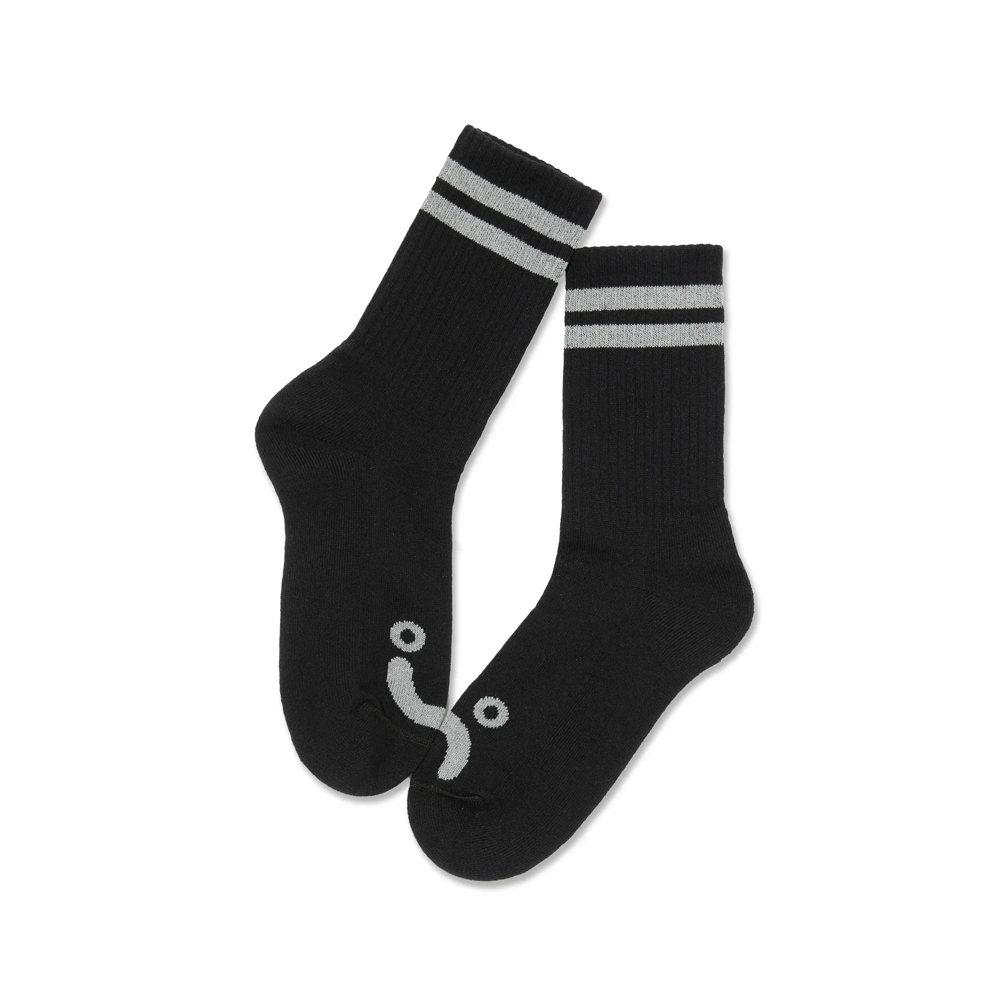 Rib Socks | Happy Sad - Black / Heather Grey sold by Polar Skate product image thumbnail 2