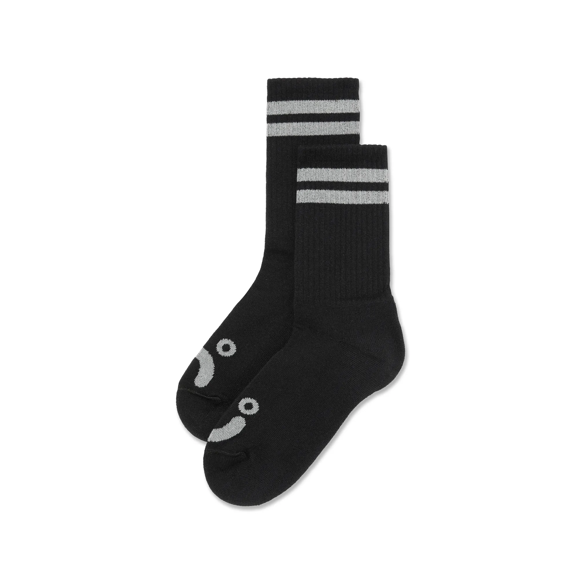 Rib Socks | Happy Sad - Black / Heather Grey sold by Polar Skate