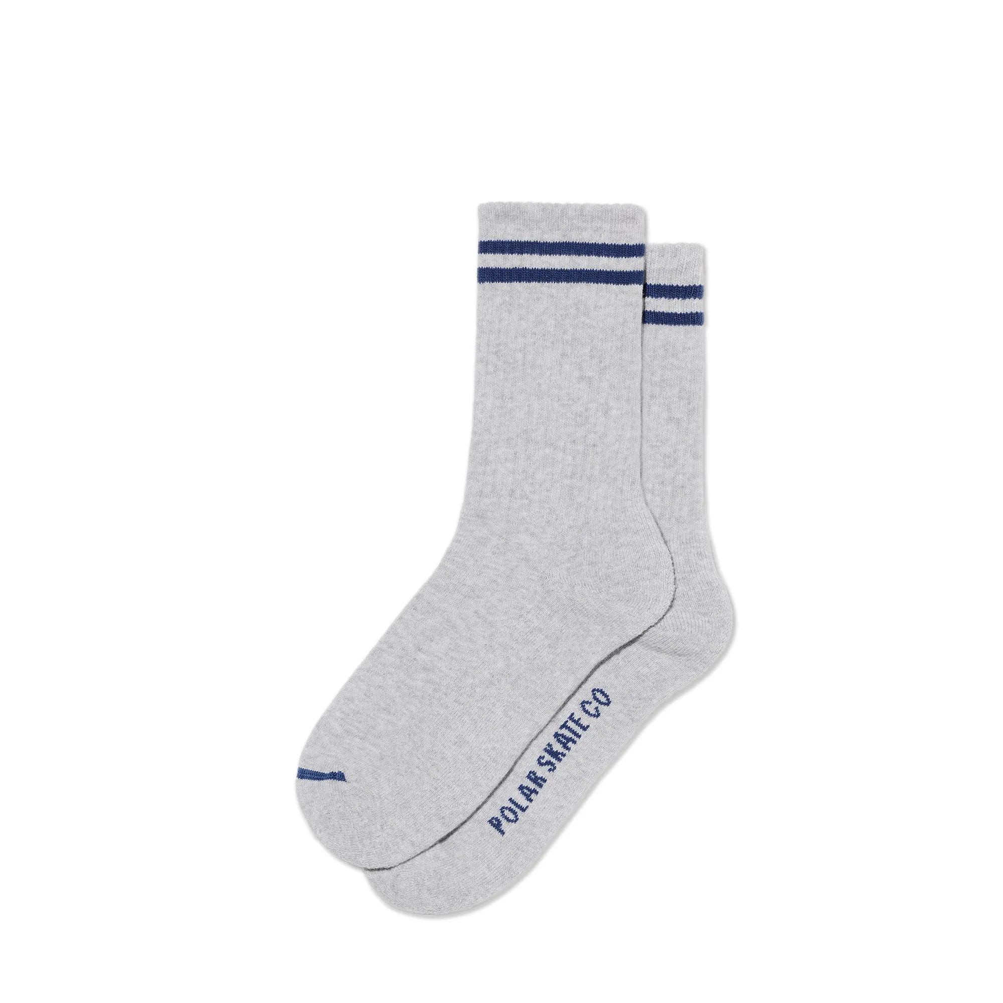Rib Socks | 2 Stripes - Heather Grey/Blue sold by Polar Skate