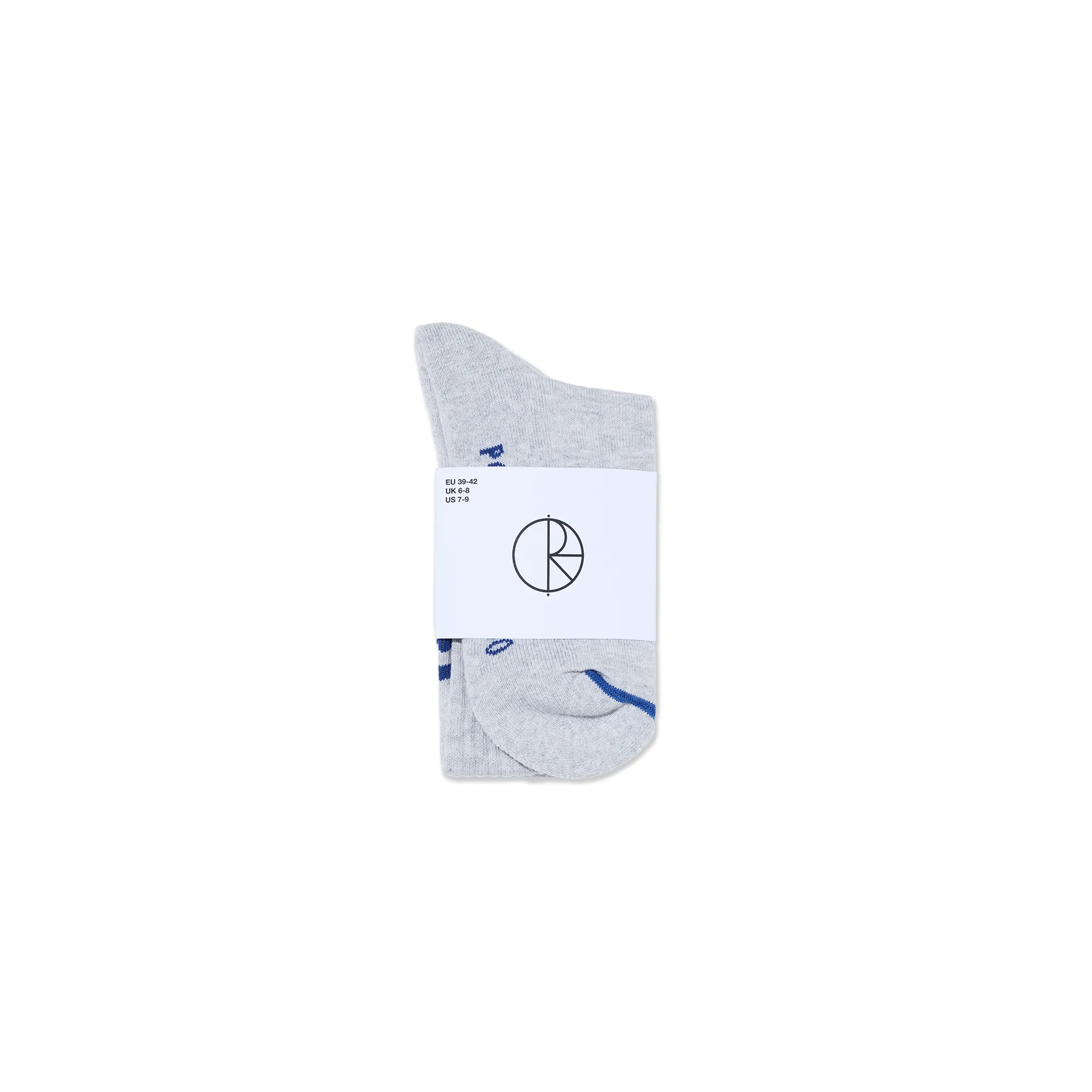 Rib Socks | Long | 2 Stripes - Heather Grey/Blue sold by Polar Skate product image thumbnail 2